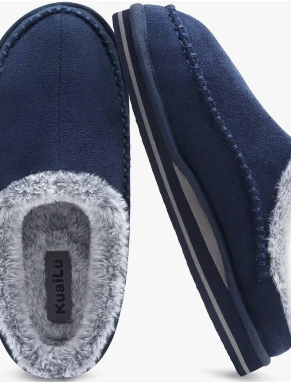 Mens Slippers Orthopedic Arch Support Suede Fluff Plush Home Shoes